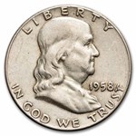 1958 Franklin Half Dollar 20-Coin Roll Avg Circ